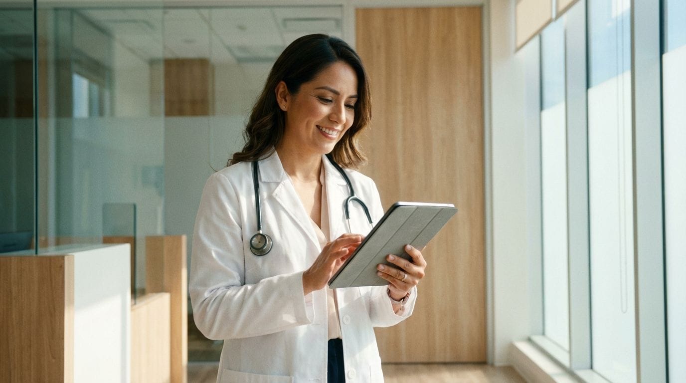 Profesionista mexicana en consultorio